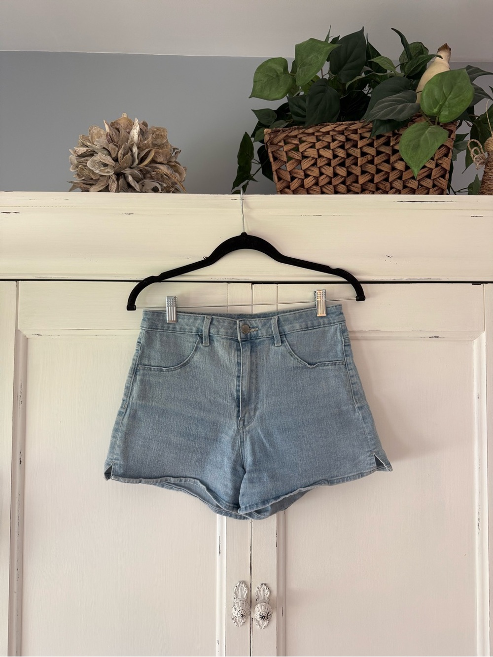 H&M High-Rise Light Blue Denim Shorts for Women